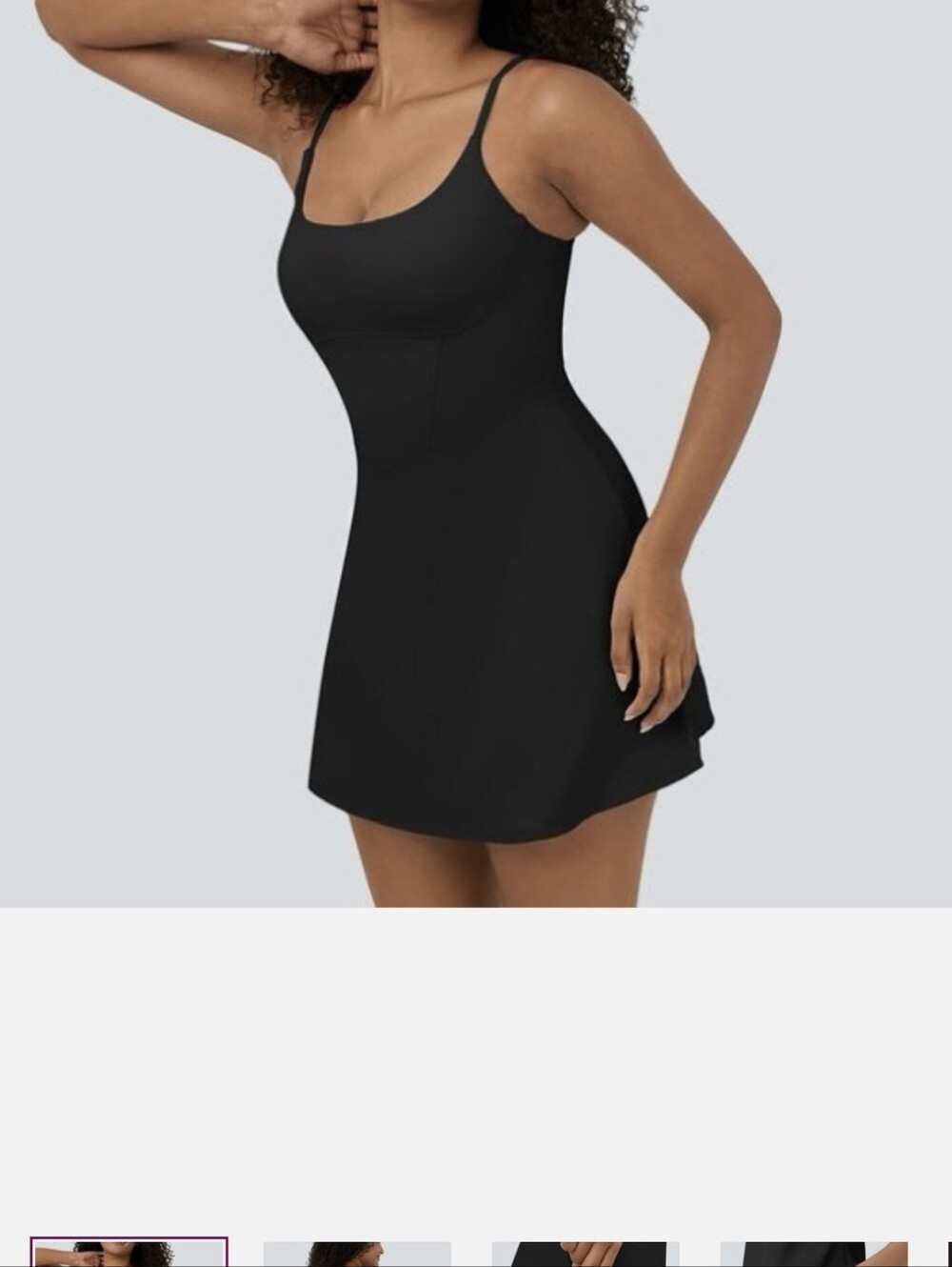 NWT Halara SoftlyZero™ Plush Corset 2-in-1 Pocket Black Mini Slip Dress Size M